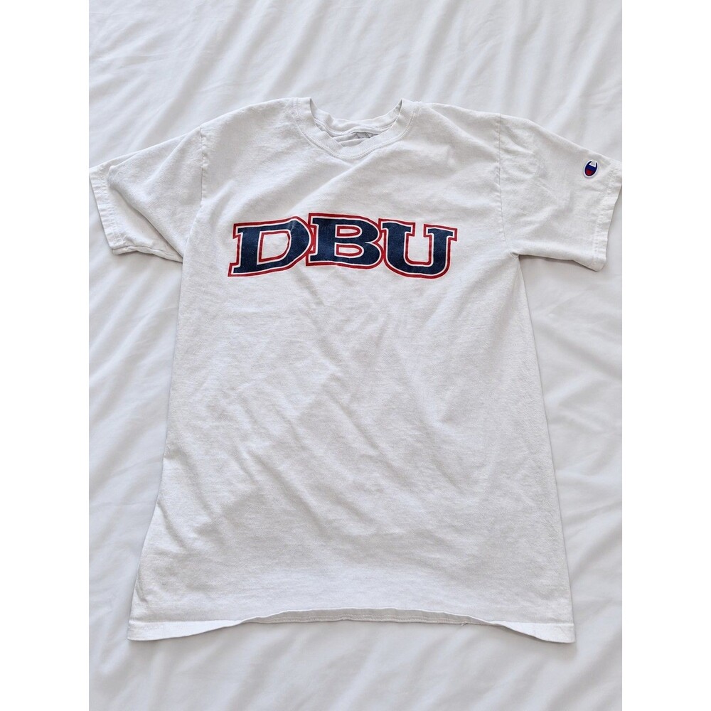 Champion Dallas Baptist University DBU White Graphic T-Shirt Size S